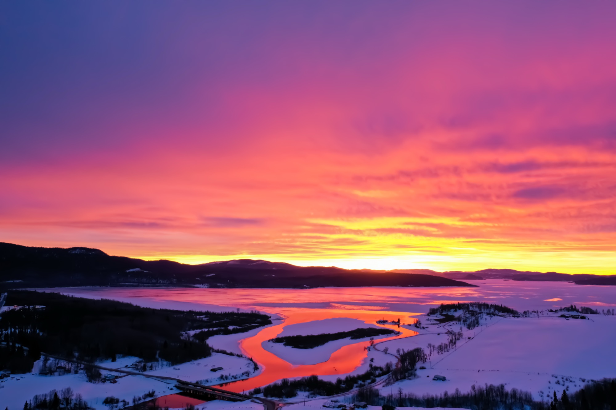 Sunset over the Nechako country near Fort Fraser, BC