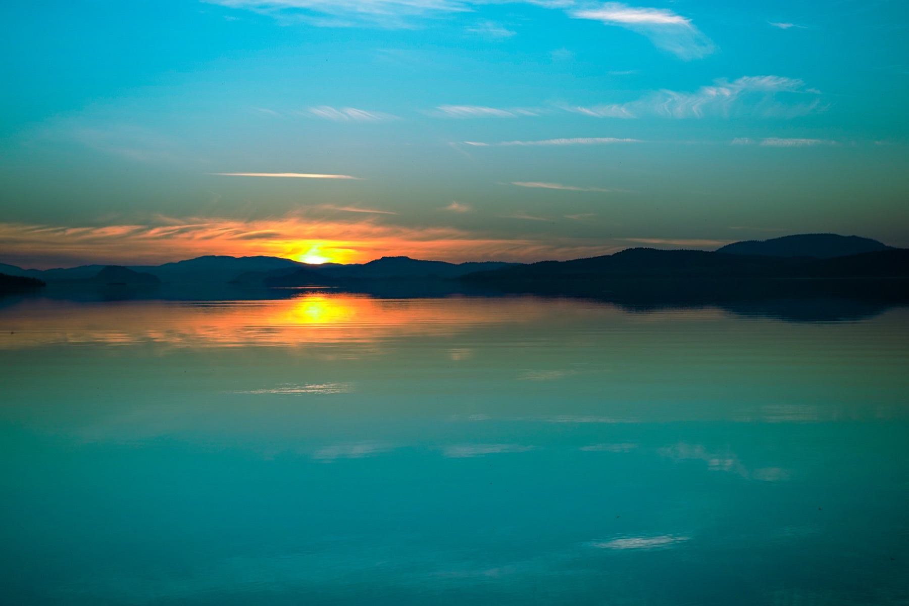 Sunset over a northern BC lake